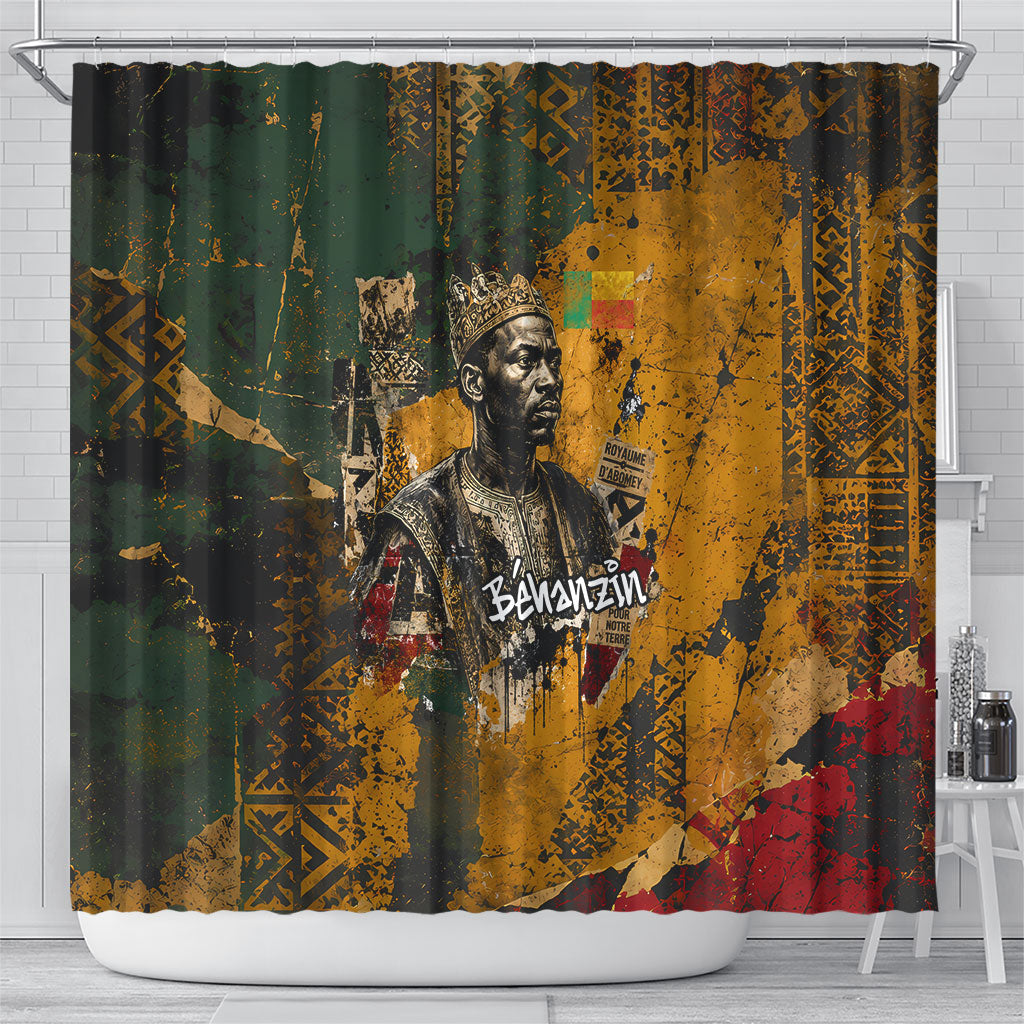 Benin Independence Day King Behanzin Shower Curtain Dahomey Amazons National Motto