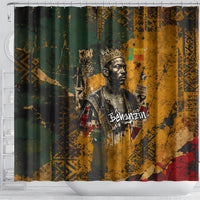 Benin Independence Day King Behanzin Shower Curtain Dahomey Amazons National Motto
