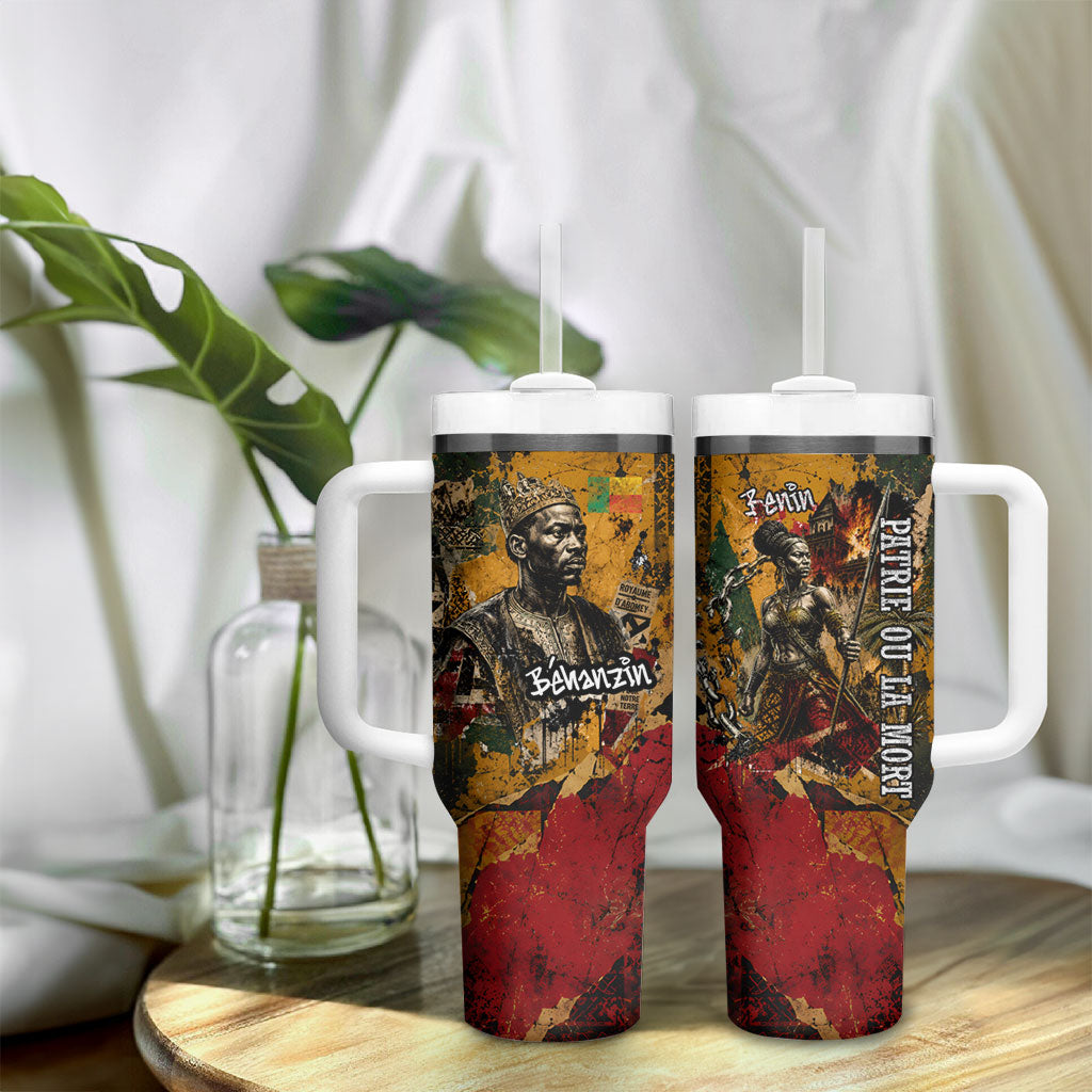 Benin Independence Day King Behanzin Tumbler With Handle Dahomey Amazons National Motto