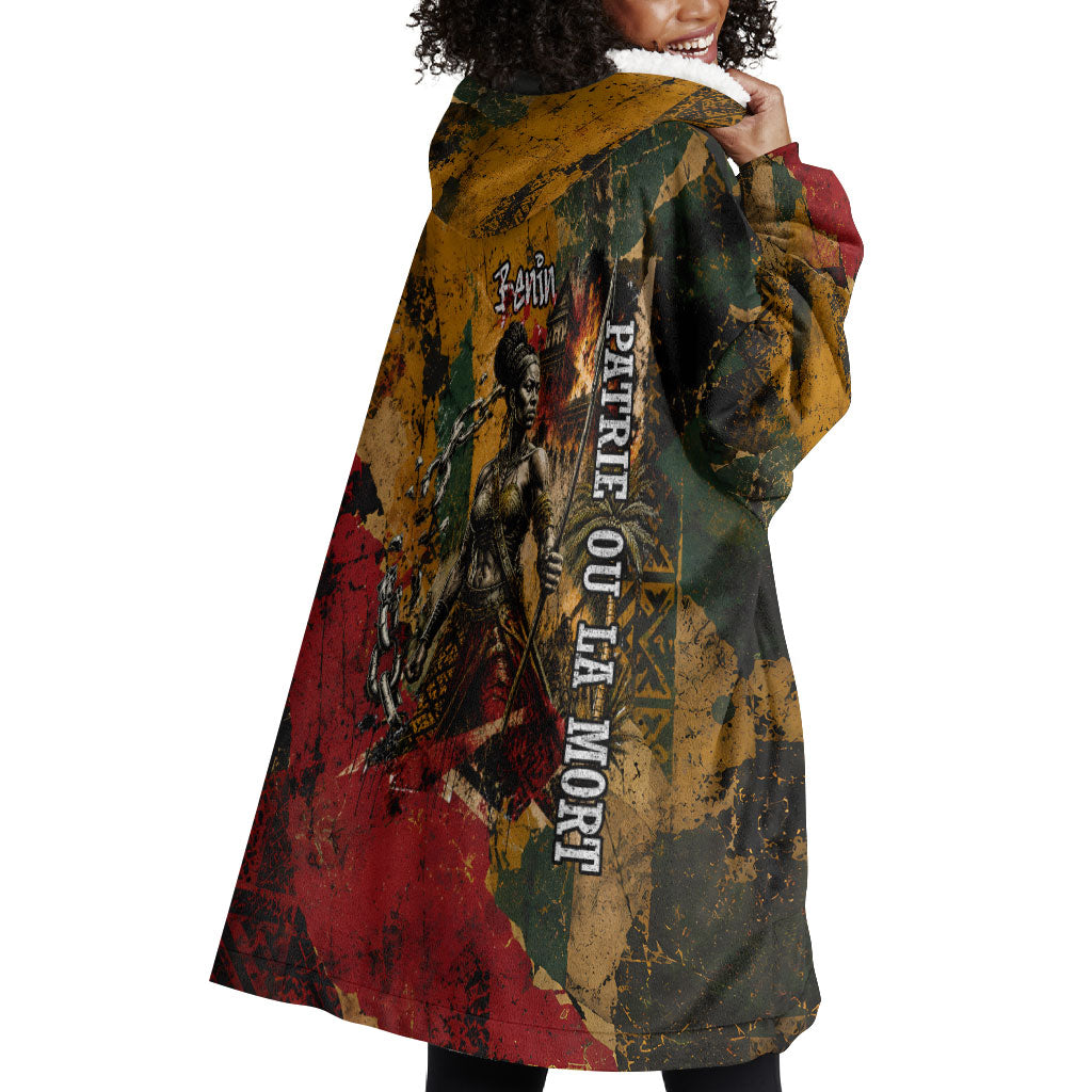 Benin Independence Day King Behanzin Wearable Blanket Hoodie Dahomey Amazons National Motto