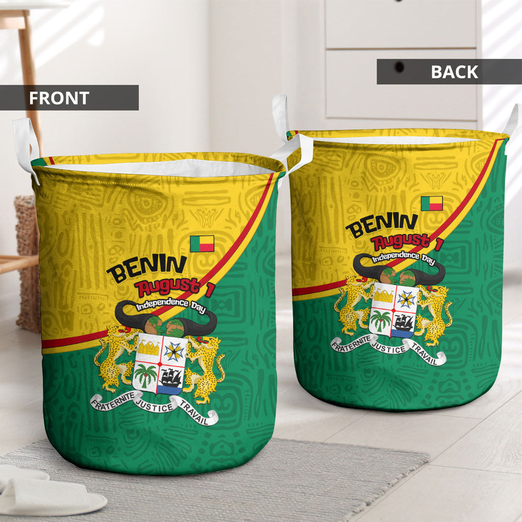Benin Independence Day August 1 Laundry Basket Coat Of Arms Heritage Raised Fist Flag