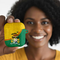Benin Independence Day August 1 AirPods Case Coat Of Arms Heritage Raised Fist Flag