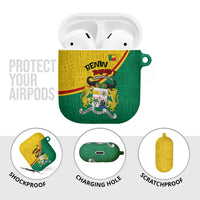Benin Independence Day August 1 AirPods Case Coat Of Arms Heritage Raised Fist Flag