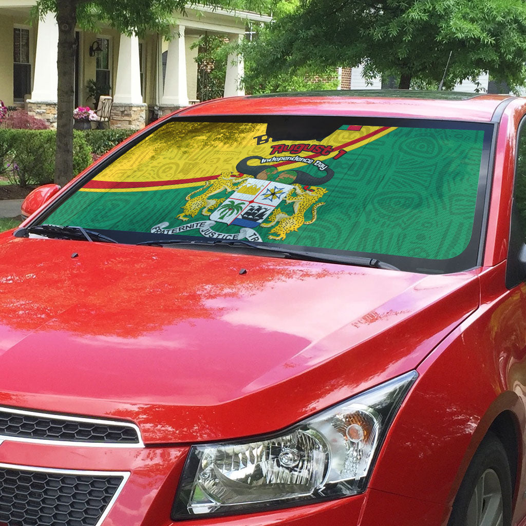 Benin Independence Day August 1 Auto Sun Shade Coat Of Arms Heritage Raised Fist Flag