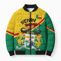 Benin Independence Day August 1 Bomber Puffer Jacket Coat Of Arms Heritage Raised Fist Flag