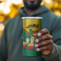 Benin Independence Day August 1 4 in 1 Can Cooler Tumbler Coat Of Arms Heritage Raised Fist Flag