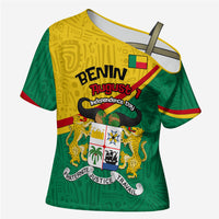 Benin Independence Day August 1 Cross Shoulder Shirt Coat Of Arms Heritage Raised Fist Flag