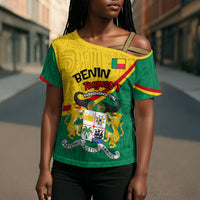Benin Independence Day August 1 Cross Shoulder Shirt Coat Of Arms Heritage Raised Fist Flag