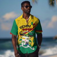 Benin Independence Day August 1 Hawaiian Shirt Coat Of Arms Heritage Raised Fist Flag