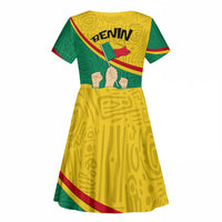 Benin Independence Day August 1 Kid Short Sleeve Dress Coat Of Arms Heritage Raised Fist Flag