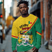 Benin Independence Day August 1 Long Sleeve Shirt Coat Of Arms Heritage Raised Fist Flag