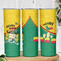 Benin Independence Day August 1 Skinny Tumbler Coat Of Arms Heritage Raised Fist Flag
