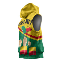 Benin Independence Day August 1 Sleeveless Hoodie Coat Of Arms Heritage Raised Fist Flag