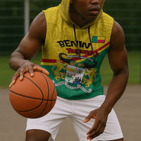 Benin Independence Day August 1 Sleeveless Hoodie Coat Of Arms Heritage Raised Fist Flag