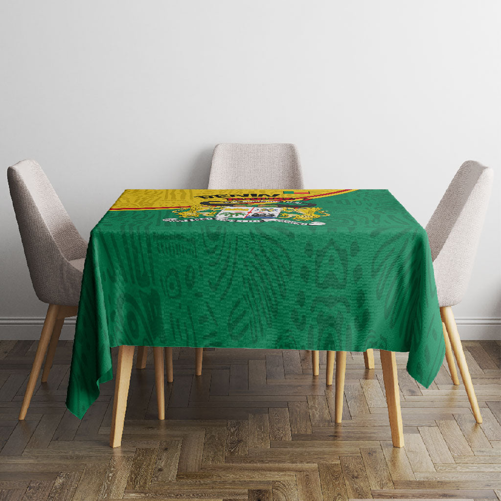 Benin Independence Day August 1 Tablecloth Coat Of Arms Heritage Raised Fist Flag