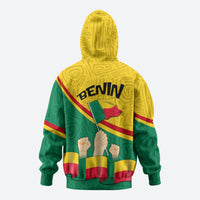 Benin Independence Day August 1 Zip Hoodie Coat Of Arms Heritage Raised Fist Flag