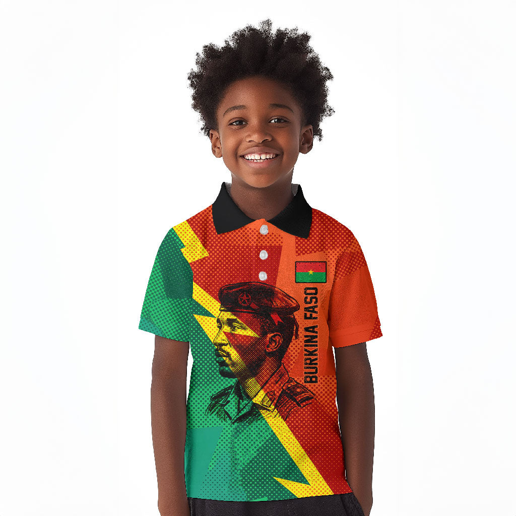 Burkina Faso Independence Day Thomas Sankara Kid Polo Shirt Revolution Heritage Broken Chains Graphic
