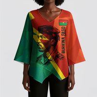 Burkina Faso Independence Day Thomas Sankara Kimono Sleeve Blouse Revolution Heritage Broken Chains Graphic