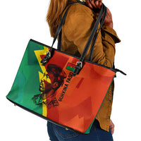 Burkina Faso Independence Day Thomas Sankara Leather Tote Bag Revolution Heritage Broken Chains Graphic