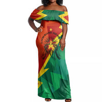 Burkina Faso Independence Day Thomas Sankara Off Shoulder Maxi Dress Revolution Heritage Broken Chains Graphic