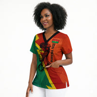 Burkina Faso Independence Day Thomas Sankara Scrub Top Revolution Heritage Broken Chains Graphic