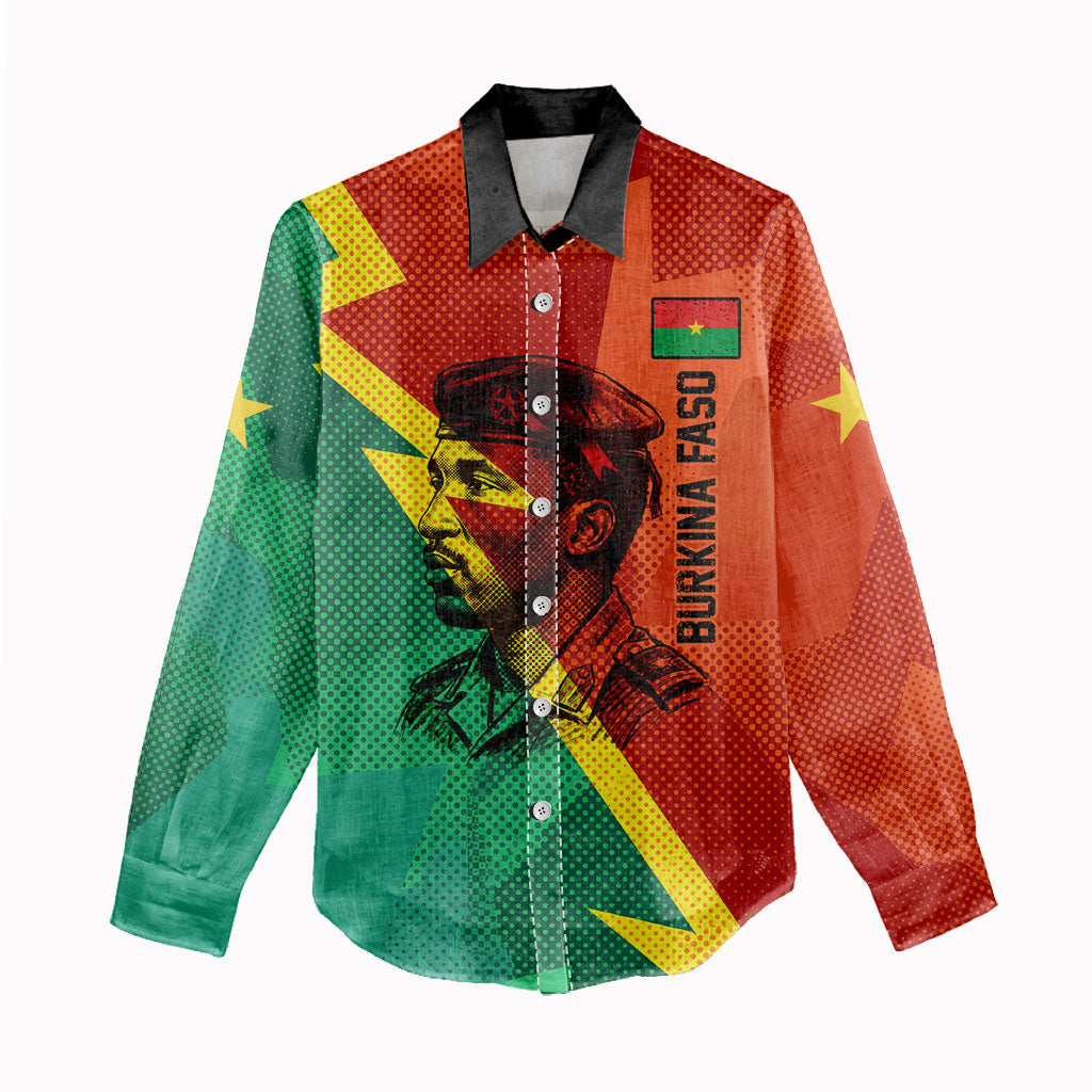 Burkina Faso Independence Day Thomas Sankara Women Casual Shirt Revolution Heritage Broken Chains Graphic