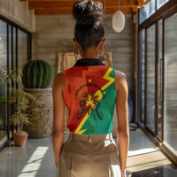 Burkina Faso Independence Day Thomas Sankara Women Sleeveless Polo Shirt Revolution Heritage Broken Chains Graphic