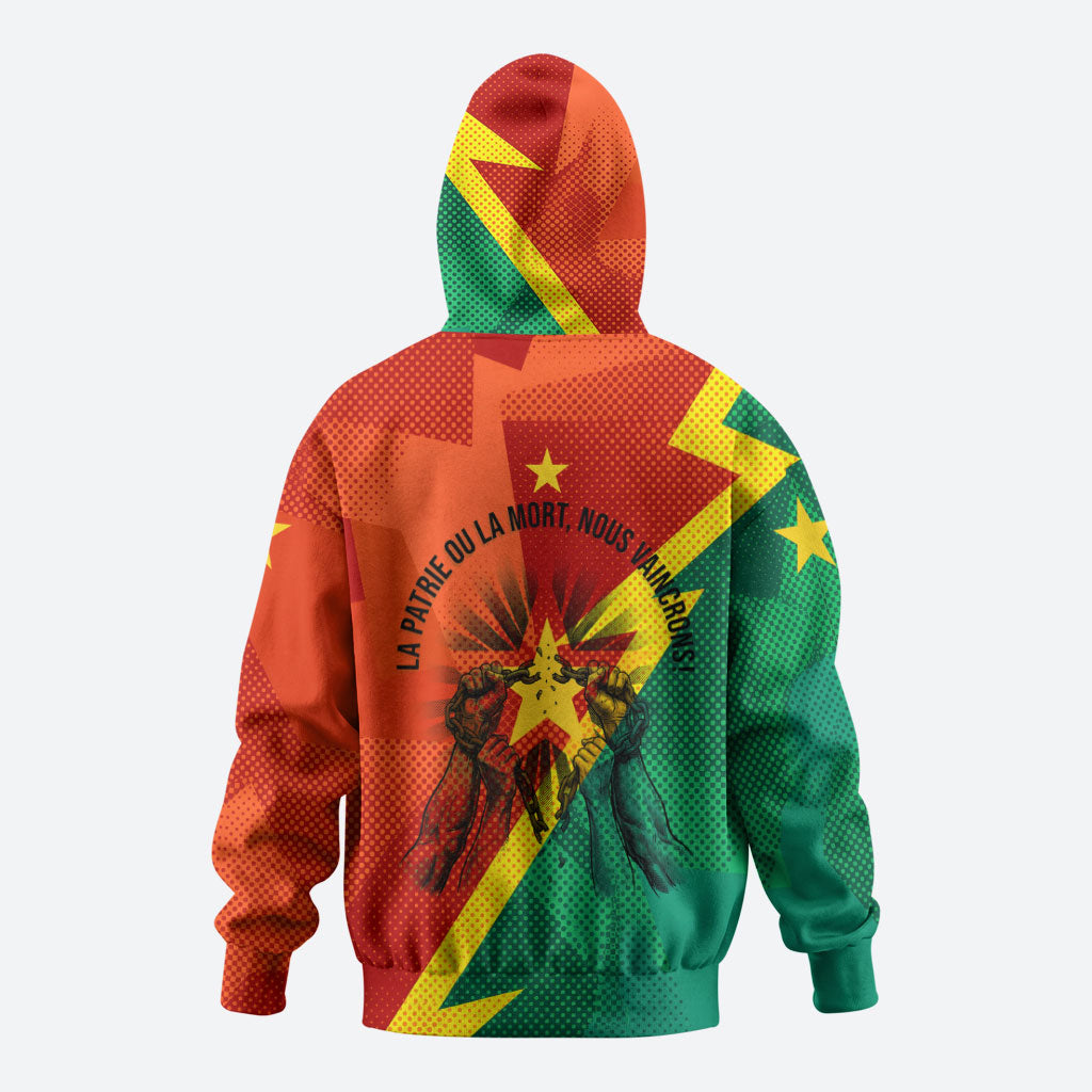 Burkina Faso Independence Day Thomas Sankara Zip Hoodie Revolution Heritage Broken Chains Graphic