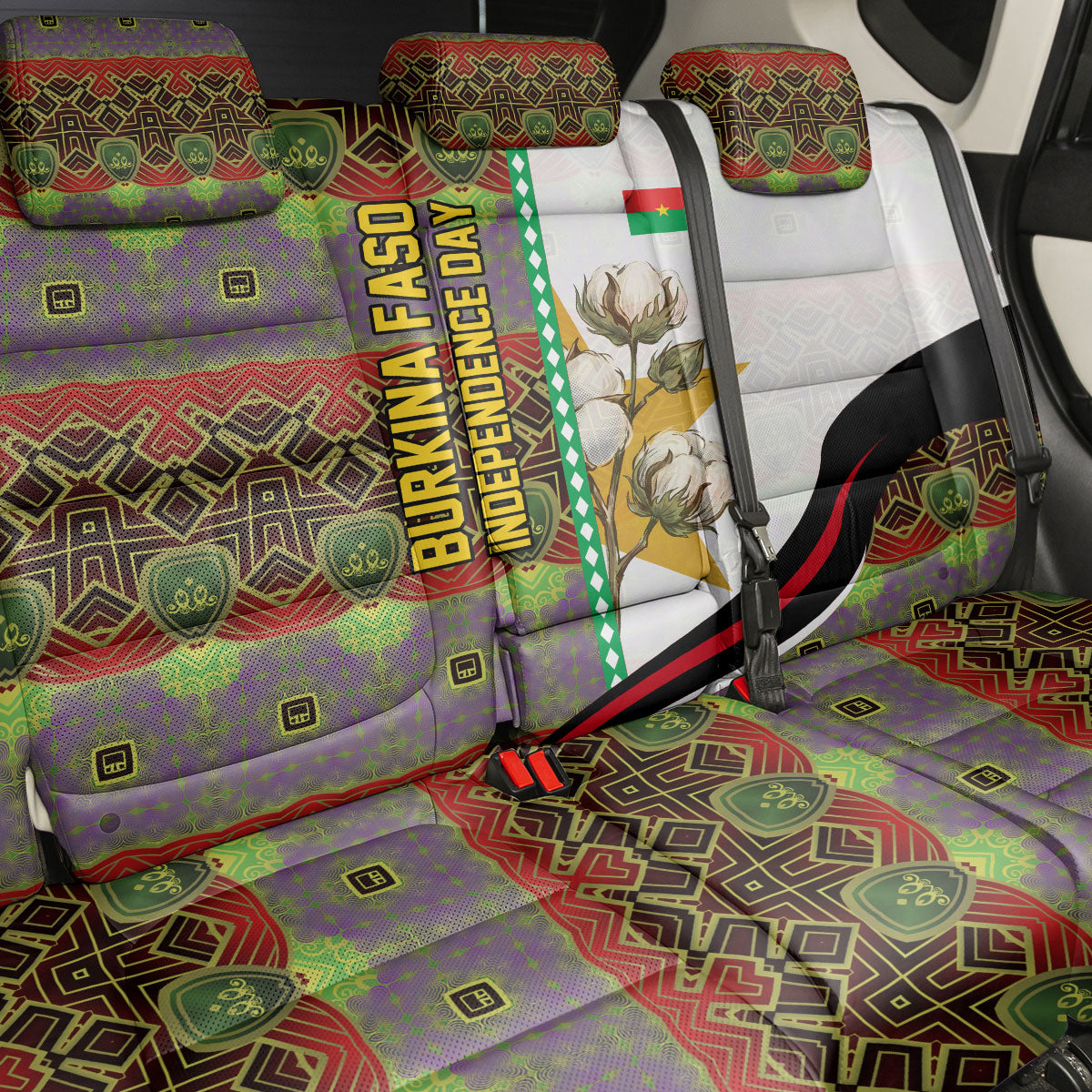 Burkina Faso Independence Day Coat Of Arms Back Car Seat Cover National Stallion Shield