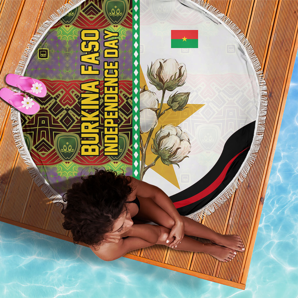 Burkina Faso Independence Day Coat Of Arms Beach Blanket National Stallion Shield