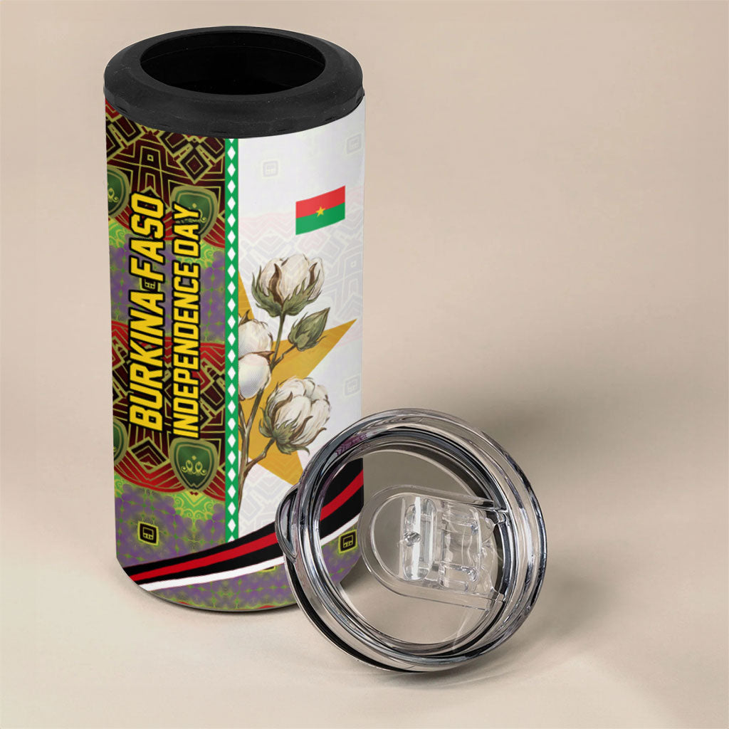 Burkina Faso Independence Day Coat Of Arms 4 in 1 Can Cooler Tumbler National Stallion Shield