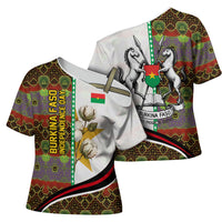 Burkina Faso Independence Day Coat Of Arms Cross Shoulder Shirt National Stallion Shield