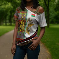 Burkina Faso Independence Day Coat Of Arms Cross Shoulder Shirt National Stallion Shield