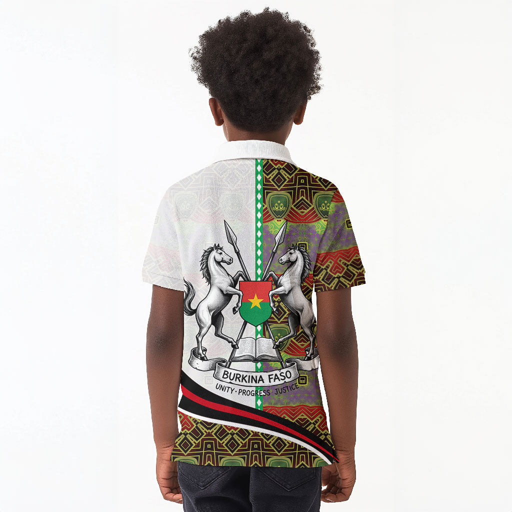 Burkina Faso Independence Day Coat Of Arms Kid Polo Shirt National Stallion Shield