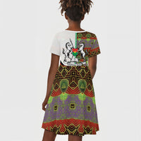 Burkina Faso Independence Day Coat Of Arms Kid Short Sleeve Dress National Stallion Shield