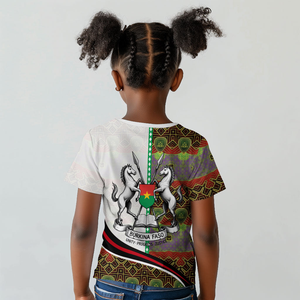 Burkina Faso Independence Day Coat Of Arms Kid T shirt National Stallion Shield