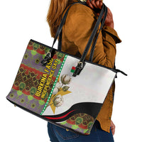 Burkina Faso Independence Day Coat Of Arms Leather Tote Bag National Stallion Shield