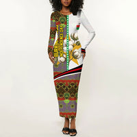Burkina Faso Independence Day Coat Of Arms Long Sleeve Bodycon Dress National Stallion Shield