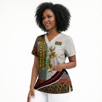Burkina Faso Independence Day Coat Of Arms Scrub Top National Stallion Shield