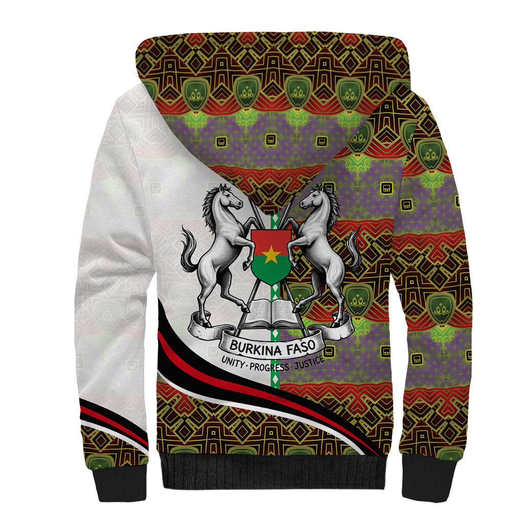 Burkina Faso Independence Day Coat Of Arms Sherpa Hoodie National Stallion Shield