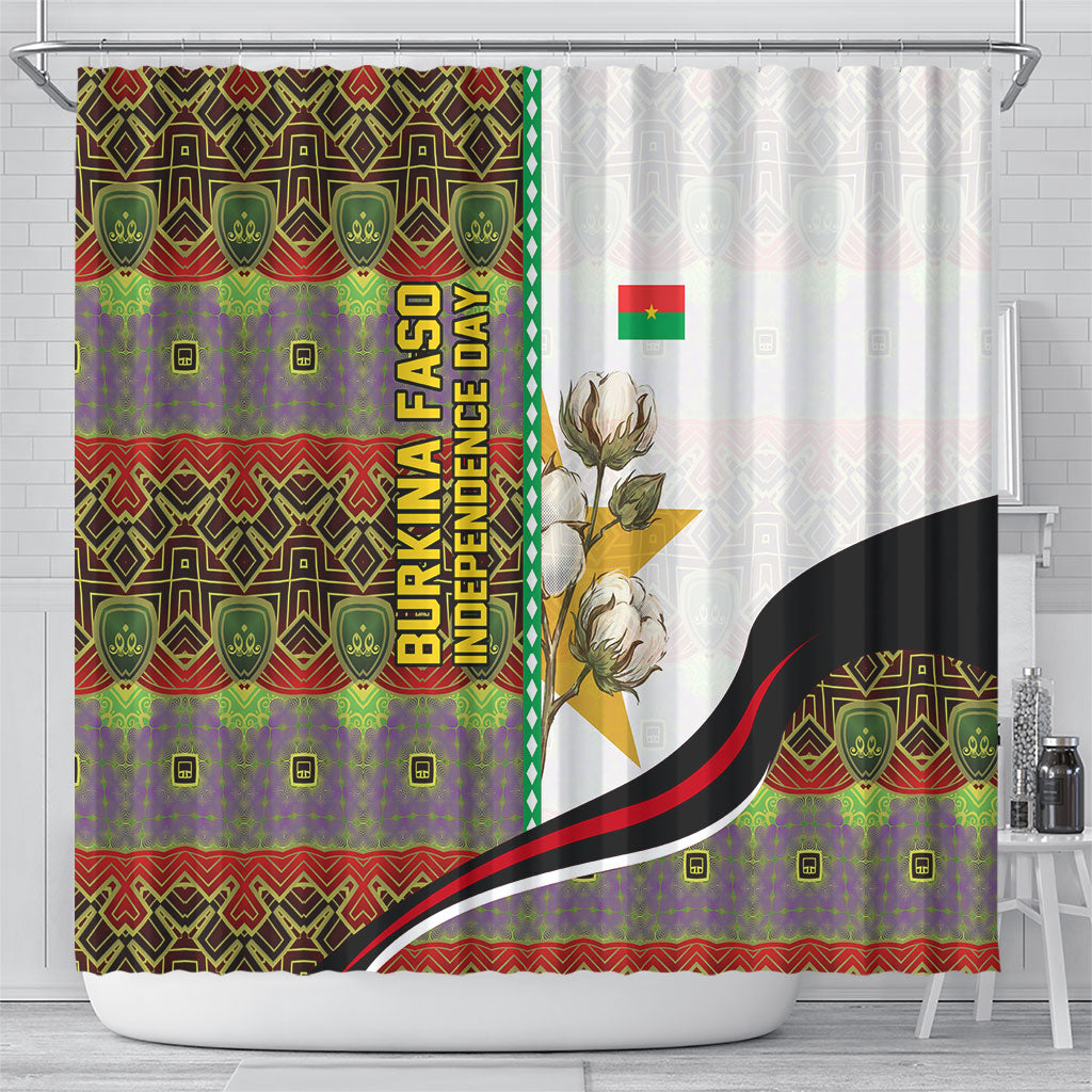 Burkina Faso Independence Day Coat Of Arms Shower Curtain National Stallion Shield