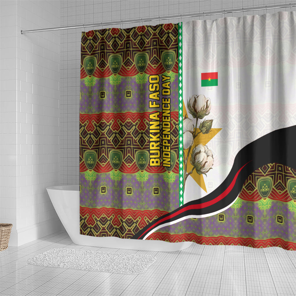 Burkina Faso Independence Day Coat Of Arms Shower Curtain National Stallion Shield