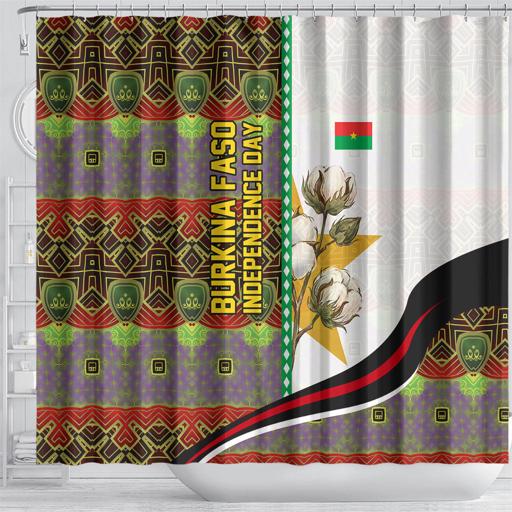 Burkina Faso Independence Day Coat Of Arms Shower Curtain National Stallion Shield