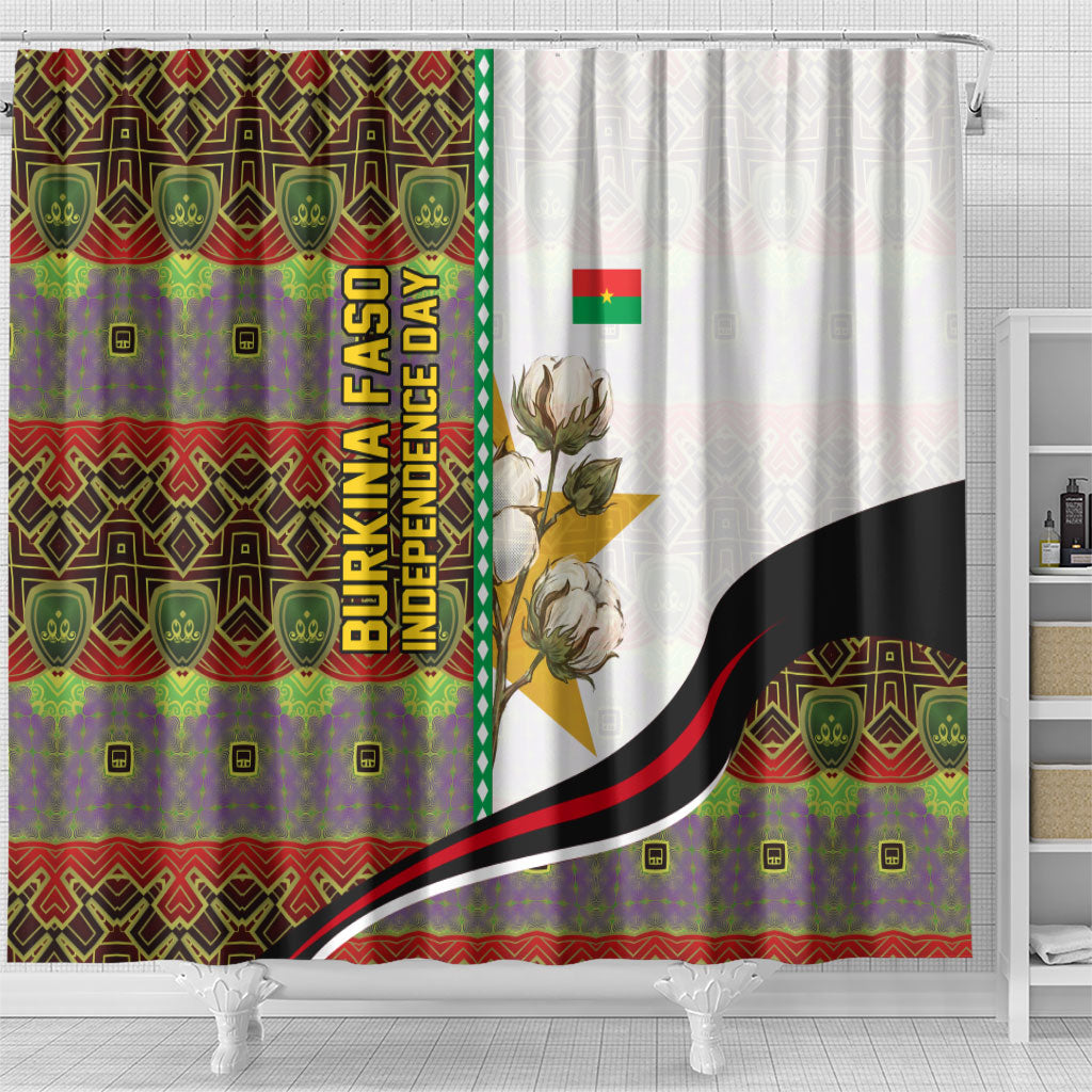 Burkina Faso Independence Day Coat Of Arms Shower Curtain National Stallion Shield