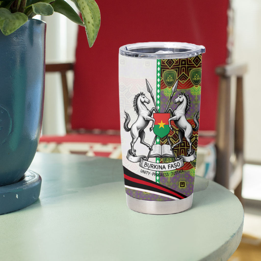Burkina Faso Independence Day Coat Of Arms Tumbler Cup National Stallion Shield