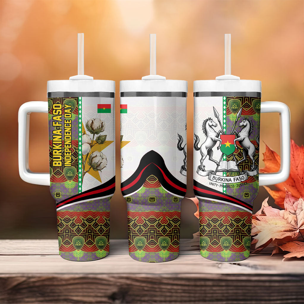 Burkina Faso Independence Day Coat Of Arms Tumbler With Handle National Stallion Shield