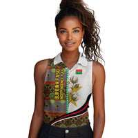 Burkina Faso Independence Day Coat Of Arms Women Sleeveless Polo Shirt National Stallion Shield