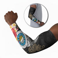 Caribbean American Heritage Month Arm Sleeves Tribal Pattern Tropical Hibiscus Flower