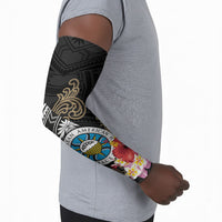 Caribbean American Heritage Month Arm Sleeves Tribal Pattern Tropical Hibiscus Flower