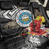 Caribbean American Heritage Month Back Car Seat Cover Tribal Pattern Tropical Hibiscus Flower